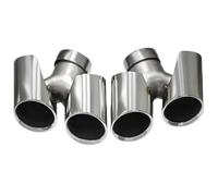 Terminale di Scarico Punte Marmitta Scarico Per 911 2011-2018 Terminale Quadrato Aggiornamento Ugello Rotondo Quadruplo Turbo Fischio(2016 to 2018 Silver)
