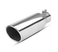 Terminale di Scarico Silenziatore Di Scarico Universale Per Auto Ingresso Da 2,5" A Uscita Da 4" Tubo Di Scarico Punta In Acciaio Inossidabile(Argento)