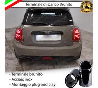 TERMINALE DI SCARICO SINGOLO PER MARMITTA NERO BRUNITO MINI F55 F56 F54 F57 ONE