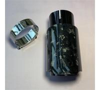 Terminale di Scarico Terminale Scarico Auto In Fibra Carbonio Nero Lucido In Acciaio Inossidabile Silenziatore Per Tutte Tubo Suono Marmitta(ID 63-OD 76)