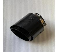 Terminale di Scarico Tubo Scarico Per Auto In Acciaio Inox Nero Terminale 130Mm Universale Ugelli In Carbonio Lucido Punta Silenziatore Turbo Fischio(60 IN-130 OUT)