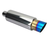 Terminale di Scarico Tubo Scarico Silenziatore 2,5 Pollici 63mm Punta Cromata Universale Auto Corsa Sportive Modificate Turbo Sound Boost Tuning(Plate Blue)