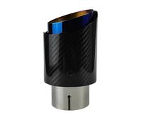 Terminale di Scarico Universale Auto Fibra Carbonio Coda Gola Silenziatore In Acciaio Inox Placcatura Blu Twill Lucido Marmitta Ugello Scarico Punta Turbo Fischio(51-76)
