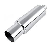 Terminale di Scarico Universale in Acciaio Inox Ingresso 2.5 Pollici Uscita 4 Pollici(Argento)
