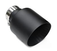 Terminale di Scarico Universale per Marmitta in Acciaio Inox Nero Opaco per Auto(ID57MM Diametro esterno89MM)