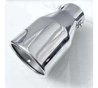 Terminale di Scarico Universale Posteriore Modifica Parti In Acciaio Inox Titanio Scarico Punta Silenziatore Tubo Coda Tondo Auto Accessorio Ingresso 63 Mm Tubo Suono Marmitta(Argento)