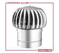 Terminale Eolico Rotante Acciaio Inox Aisi316L Monoparete Certificato Apros CE12 [EEK: A+++]