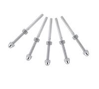 Terminale filettato in acciaio inox - 10pcs Tendicatena per raccordi filettati, Terminale di bullone filettato, Estremità del perno tenditore, Tendicinghia per cavo 1/8