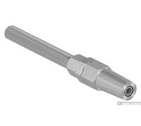 Terminale filettato in acciaio inox con asta filettata M12 per fune Ø6mm, V4A