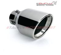 Terminale finale di scarico in acciaio inox lucidato tondo singolo da 113mm
