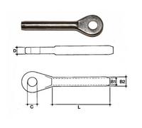 TERMINALE INOX OCCHIO Ø 6 MM A PRESSARE ACCESSORI NAUTICA