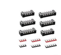 Terminale isolato a doppia fila da 15 A, a 4, 5, 6 posizioni, tipo a vite con coperchio trasparente per collegamenti di cablaggio sicuri (6 pezzi) (rame)