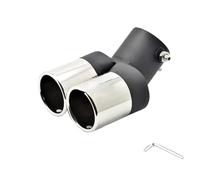 Terminale Marmitta Terminali di Scarico Gemelli Curvi in Acciaio Inox Compatibile con Ford Per Focus Per Fiesta 2009-2013, Protezione