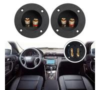 Terminale per altoparlante stereo per auto, rotondo, a doppia rilegatura, connettore a vite, placcato oro, 4 mm, compatibile con sistema audio subwoofer, nero, 75 mm (2 pezzi)