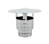TERMINALE PER CANNA FUMARIA ANTIVENTO BASE TONDA INOX DIAMETRO 80