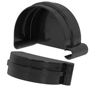 Terminale per grondaia, tappo sinistro per grondaia, in plastica, semicircolare, per grondaie, 125 mm, nero