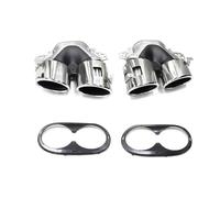 Terminale Per Mercedes Per Benz W177 A35 C118 CLA35 X247 GLB35 2020+ Terminale Scarico Paraurti Posteriore Terminali Marmitta Tubo Ugello Auto Tubo Scarico(Silver Set A)