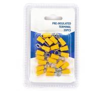 Terminale pre-isolato giallo RV2-4 (20 unità/blister) - Connessioni elettriche sicure e facili per cablaggio e riparazioni.