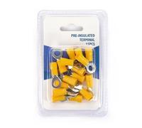 Terminale pre-isolato - Terminale di collegamento elettrico di tipo RV5.5-6, colore giallo, 15 pezzi per blister, ideale per impianti elettrici. * #*