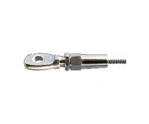 Terminale rapido a occhio per cavi Ø 4 mm. acciaio inox