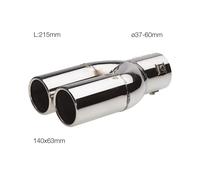 Simoni Racing Terminale rotondo doppio acciaio inox L. 215MM D. 37-60 MM 140X63