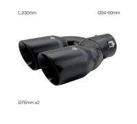 Terminale scarico universale inox nero doppio inclinato 35-56mm TRX/92N