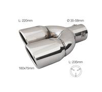 Terminale scarico universale inox tondo doppio inclinato 35-58mm left
