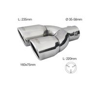 Terminale scarico universale inox tondo doppio inclinato 35-58mm right