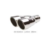 Simoni Racing TRX/59 Terminale di Scarico Universale in Acciaio Inox Lucidato a Specchio, Doppia Uscita Rotonda 90 mm Taglio Dritto, Ingresso 63 mm, Larghezza 185 mm, Lunghezza 240 mm, con Bulloni