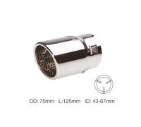 Terminale scarico universale inox singolo 43-67mm TRX/21