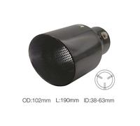 Terminale scarico universale inox nero singolo 38-63mm TRX/106N