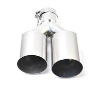Terminale Scarico 1 Pezzo Auto Singolo Strato Doppio Tubo Di Scarico Universale Lato Sinistro O Destro Doppio Lucido In Acciaio Inox Punta Marmitta Auto Punta TuboScarico(51-101mm)