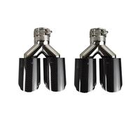 Terminale Scarico 1 Pezzo Universale Auto Fibra Carbonio Terminale Scarico Terminale Scarico Twill Lucido Doppia Uscita Forma Y Lunghezza Uguale Tubo Coda Scarico(51mm-76mm)