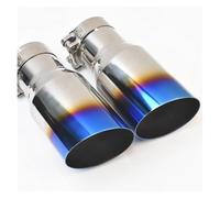 Terminale Scarico 1 Pezzo Universale Brunt Blu Acciaio Inossidabile Flangia Tagliata Tubo Di Scarico Punta Marmitta Riccia Per E90 Punta TuboScarico(IN 57MM OUT 101MM)