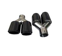 Terminale Scarico 1 Pezzo Universale Per Automobile In Fibra Carbonio Terminale Di Scarico Silenziatore In Acciaio Inox A Forma Y Doppia Uscita Ugello Scarico Tubo Coda Scarico(Left 54mm IN-76mm OUT)