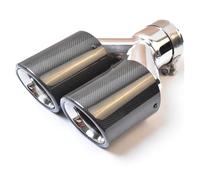 Terminale Scarico 1 Pezzo Universale Uguale Lunghezza Doppio Lucido Fibra Carbonio Tubo Scarico In Acciaio Inox Smussato Riccio Punta Silenziatore Per Civic Tubo Coda Scarico(63MM IN 101MM OUT)