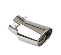 Terminale Scarico 1 Pz 2.5" Ingresso Auto Scarico Silenziatore Punta Tubo Acciaio Inossidabile Cromato Finitura Posteriore Coda Gola Per La Maggior Parte Delle Auto Tubo CodaScarico(Silver Bent)
