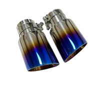 Terminale Scarico 1 tubo di scarico Silenziatore Coda gola Acciaio inossidabile Blu arrostito Nido di vespe Bocca a tromba di grande diametro Terminale Scarico Auto(51-101mm)