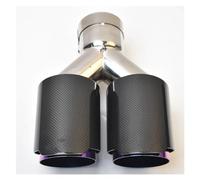 Terminale Scarico 1PC Coda Centrale Viola Punta Scarico Lucido Dritto In Acciaio Inossidabile Al Carbonio Doppia Punta Uguale Lunghezza Estremità Tubo Marmitta Terminali(73-101mm)