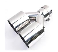 Terminale Scarico 1Pc Universal Car Duble Silenziatore Lato Sinistro O Destro Punta Di Scarico Angolata In Acciaio Inossidabile Lucido(IN 54MM OUT 89MM)