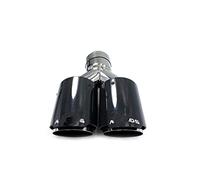 Terminale Scarico 1Pcs Tail Quad Silenziatore Di Scarico Punta Universale Doppio Terminale Di Scarico Tubo Di Scarico In Fibra Di Carbonio Lucido Punta Silenziatore Scarico ( Color : 57MM IN-101MM OUT
