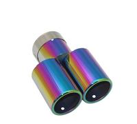 Terminale Scarico 1PCS Universale Dritto In Acciaio Inox Multi-size Doppia Uscita Silenziatore Silenziatori Di Scarico Coda Gola Tubo Punta Piatto Car Styling Terminali(Multicolor 67MM)