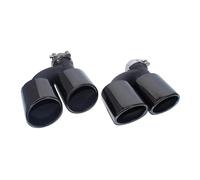 Terminale scarico 2 Pezzi 60mm Dual Out In Acciaio Inox Tubo Scarico Posteriore Auto Per A4 A5 A6 A7 Fino A S4 S5 S6 S7 Ugello Punta Marmitta(Nero)