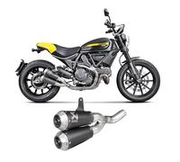 Terminale Scarico Akrapovic Double Titanio Nero Ducati Scrambler, 2015 - 2020