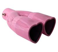 Terminale Scarico Auto 1 Pezzo Universale A Doppia Uscita A Forma Cuore Coda Gola Per Modifica Esterna Automobilistica Tubo Scarico Marmitta Terminale Rosso Piegato(1Pc Pink Straight)