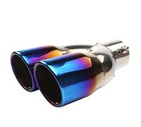 Terminale Scarico Auto Ingresso Tubo Scarico Acciaio Inossidabile Gola Posteriore 76 Obliquo Doppio Sistemi Ugello Silenziatore Coda Marmitta Auto Scarico Tubo(63-76mm blue-1)