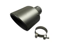 Terminale Scarico Auto Punte di scarico ovali in fibra carbonio monopezzo Aggiornamento e modifica della gola coda Ugelli del silenziatore posteriore(Full Matte Black,Inlet 57mm)