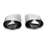 Terminale Scarico Auto,Scarico Auto Coppia di scarico cromato doppio tubo di coda punta del silenziatore in acciaio inossidabile adatto all'uso for BMW X5 E70 2008 2009 2010 2011 2012 2013 accessori a