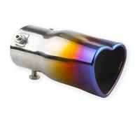 Terminale Scarico Auto Terminale Scarico Per Auto Design A Forma Cuore Stile 2,5 Pollici Punte Colorate In Acciaio Inossidabile Marmitta S Dritta(Burnt Blue straight)