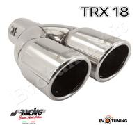 Terminale scarico universale inox doppio 37-60mm TRX/18